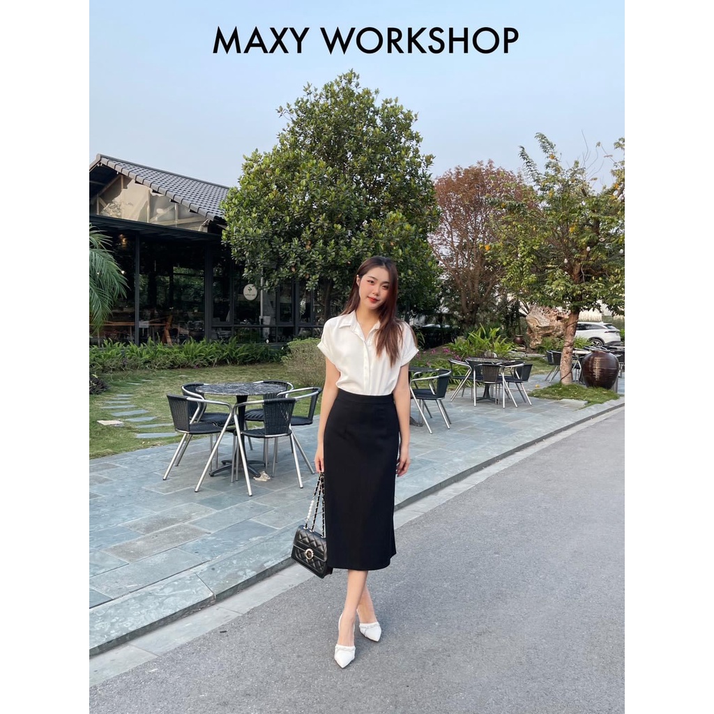 Áo sơ mi cánh dơi tay ngắn nữ Sleeve Shirt White Maxy Workshop