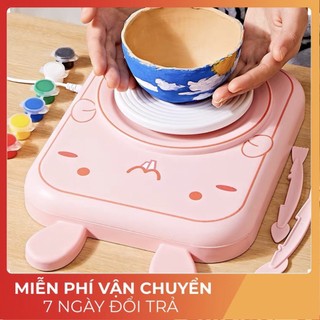 MÁY NẶN GỐM THỦ CÔNG CHO BÉ BẰNG ĐIỆN XOAY TỰ ĐỘNG SỬ DỤNG ĐƠN GIẢN VÀ TINH TẾ