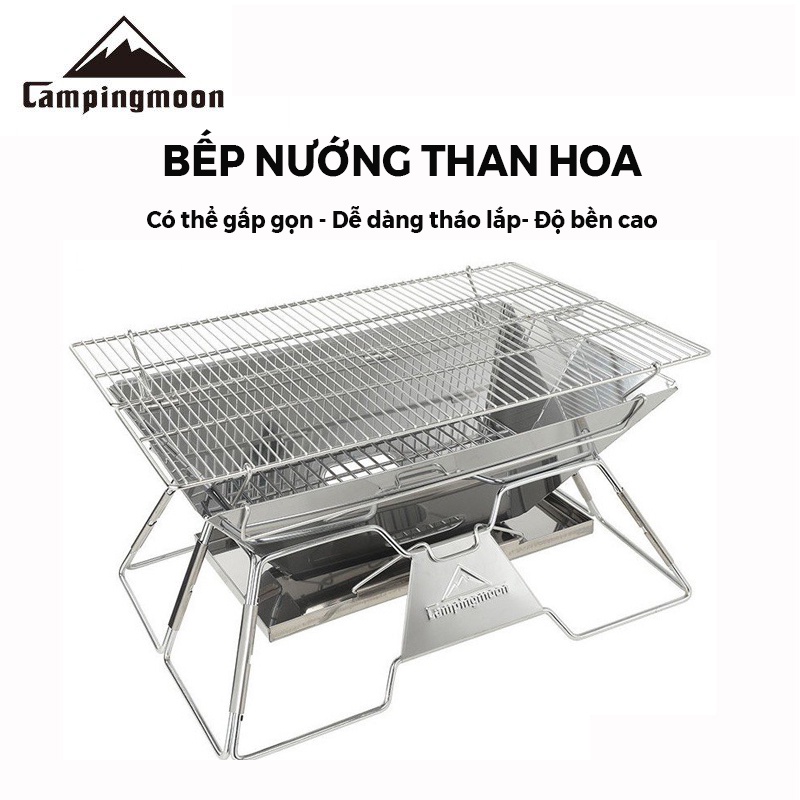 Bếp Nướng Than Hoa Campingmoon Bếp Nướng Than Hoa Gấp Gọn Bếp Nướng Than Dã Ngoại Tiện Lợi Cắm Trại, Picnic Du Lịch NA72