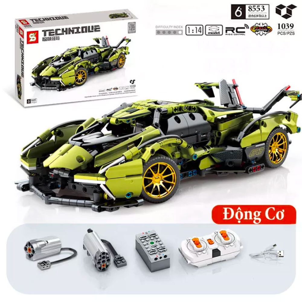 Mô hình NON-LEGO siêu xe LAMBORGHINI V12 VISION, mô hình technic tỉ lệ 1:14 với 1039 PCS , BẢN ĐẸP SIÊU CHI TIẾT