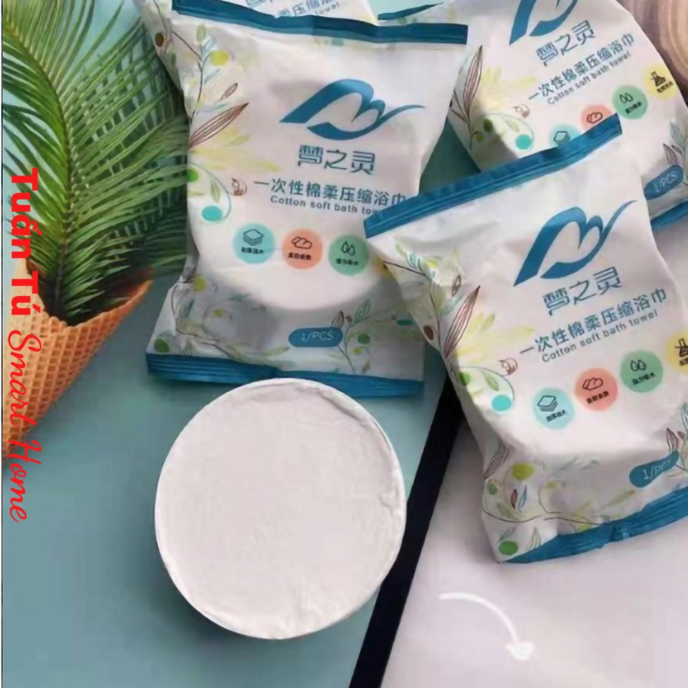 Khăn Tắm Nén Cotton Du Lịch Kích Thước 70x140cm Tiện Dụng, Khăn Tắm Khô Đa Năng Dùng 1 lần 100% Nguyên Liệu Thiên Nhiên