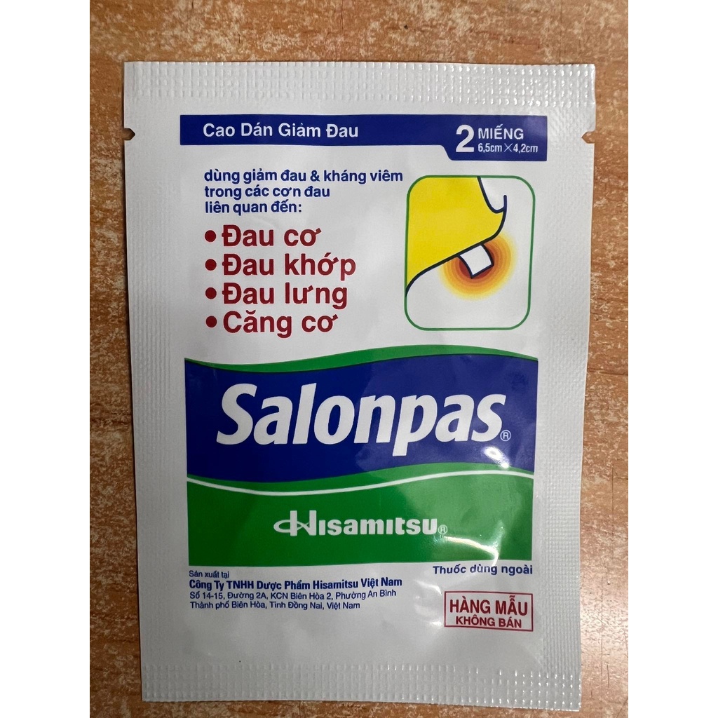 Túi 2 miếng Salonpas Túi Dùng Thử