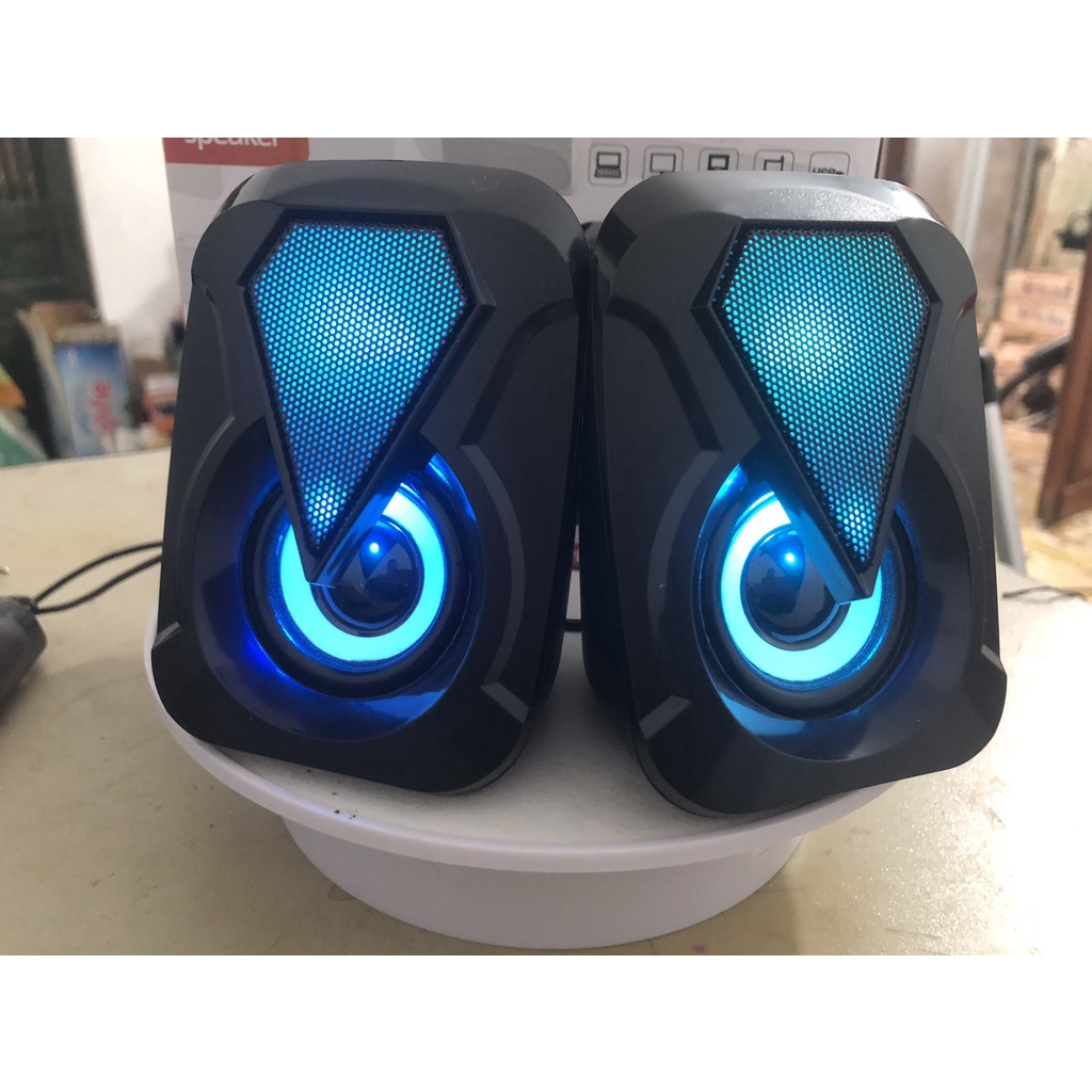 Loa Máy Tính E-1053 Mini Để Bàn Cao Cấp Âm Thanh Siêu Trầm Hay, Có Đèn Led Đổi Màu Cực Chất