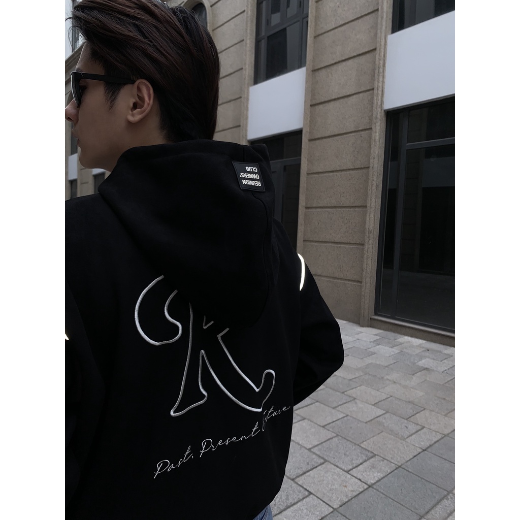 REUNION Boxy Hoodie - Áo Hoodie Boxy REUNION Da Lộn Chữ Thêu version 3.0