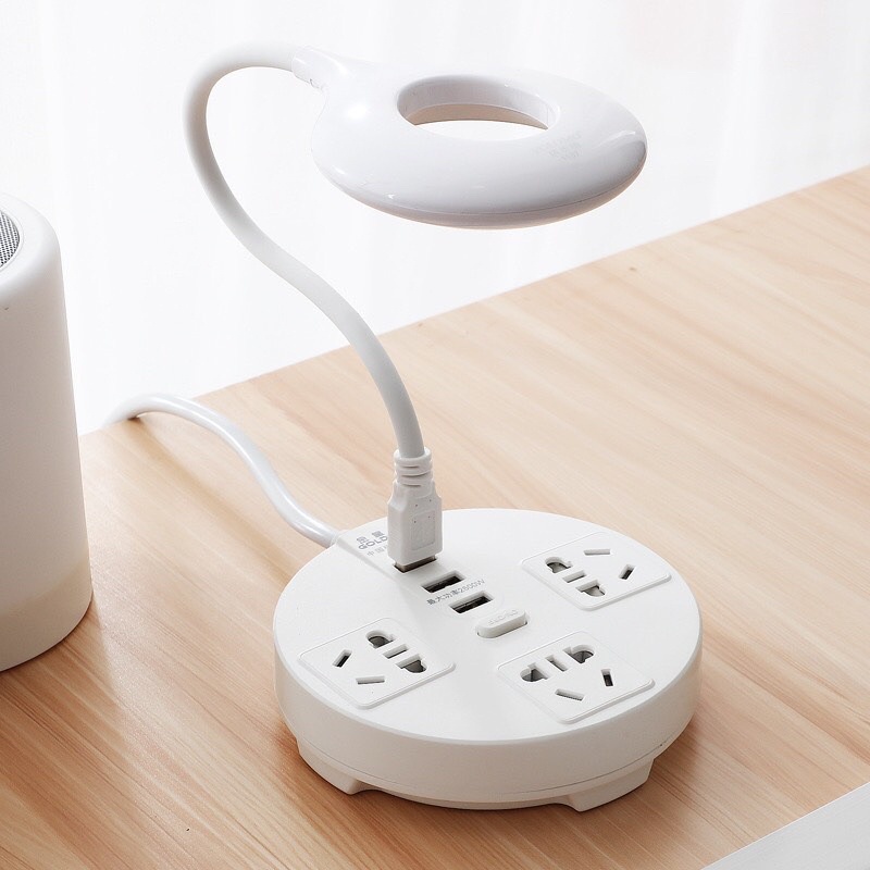 Ổ cắm thông mình kèm đèn học, đèn ngủ để bàn có sạc USB đa năng Ráp công suất 2.5W DC 5V tiện lợi tiết kiệm điện năng