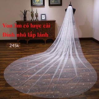 Khăn von trùm đầu cô dâu ngày cưới khăn voan lúp chụp ảnh