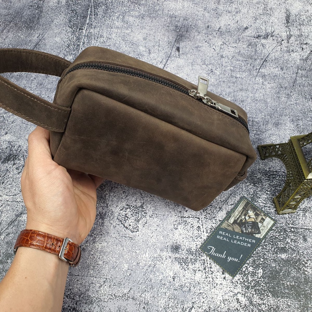 Clutch nam da thật, Túi golf nam da bò thật CL146VB  - 100% da thật, BH 3 năm