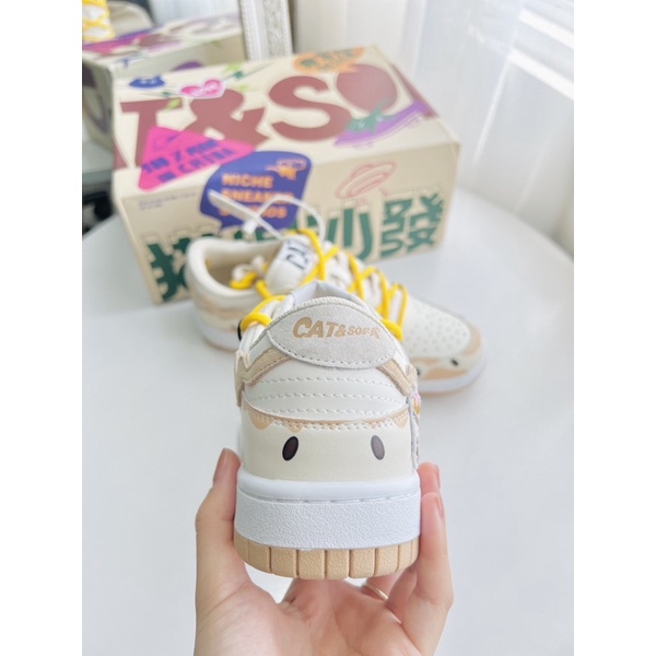Giày Sneaker Unisex Cat & Sofa " Milk Tea " Yellow White  | PiuPiu Authentic