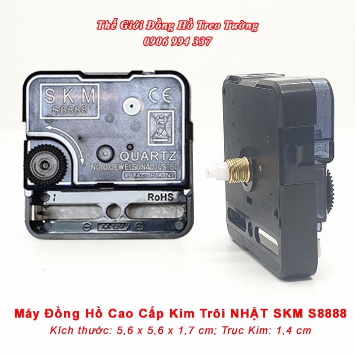 Máy Đồng Hồ KIM TRÔI NHẬT SKM S8888 – Tặng Pin Tiểu AA Vỏ Nhôm và Bộ KIM Tự Chọn - Bảo Hành 1 Năm