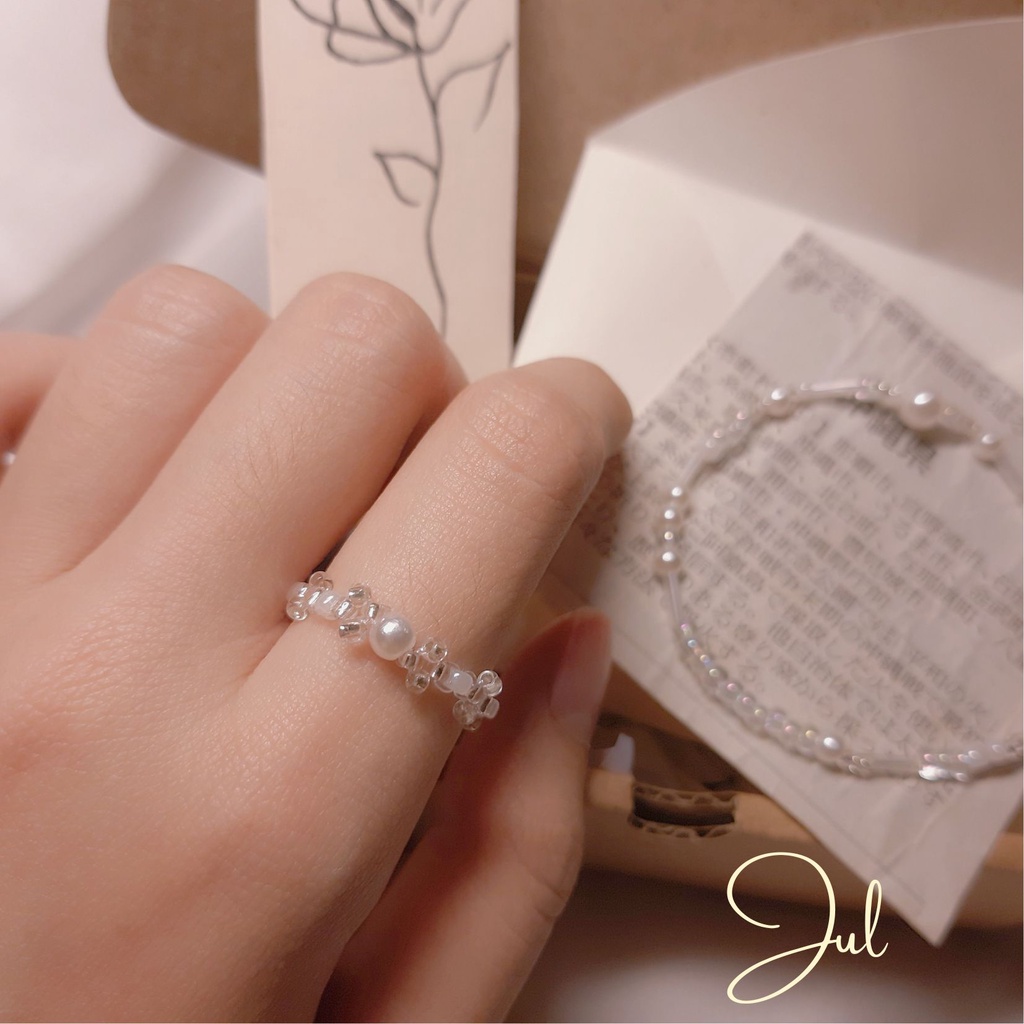 Vòng tay sương sớm mix hạt cườm và ngọc trai nhân tạo