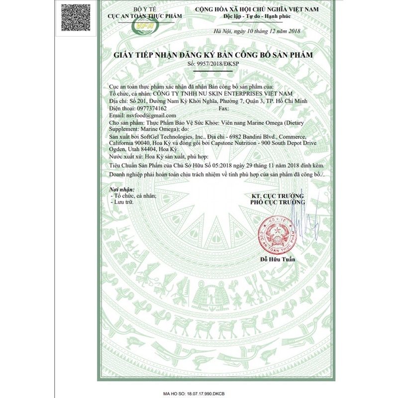 Dầu cá nhuyễn thể Nuskin Marine Omeaga 3- Chính hãng