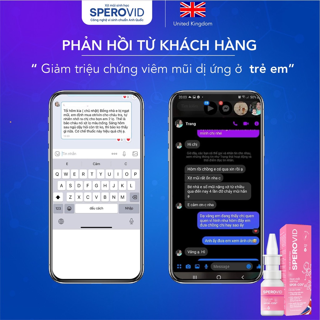 Xịt mũi sinh học Sperovid cho trẻ em 10ml