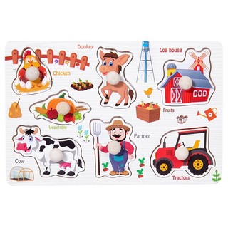 Montessori - Bảng núm gỗ nhiều chủ đề, bảng ghép hình núm gỗ, Bảng Núm Gỗ, Bảng ghép gỗ có núm