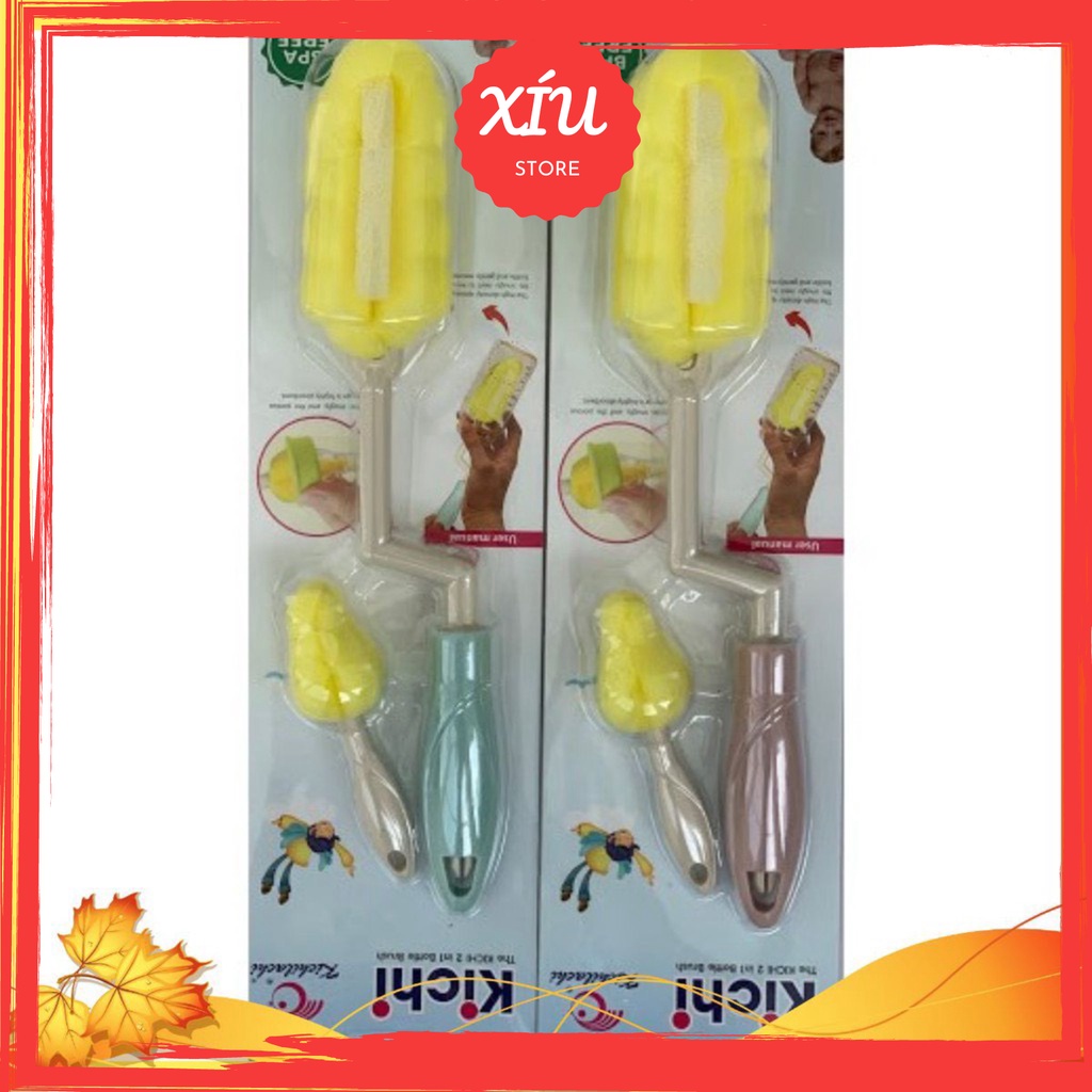 Cọ bình sữa kichi, Cọ mút Rửa Bình Sữa,núm vú Kichi không làm xước bình