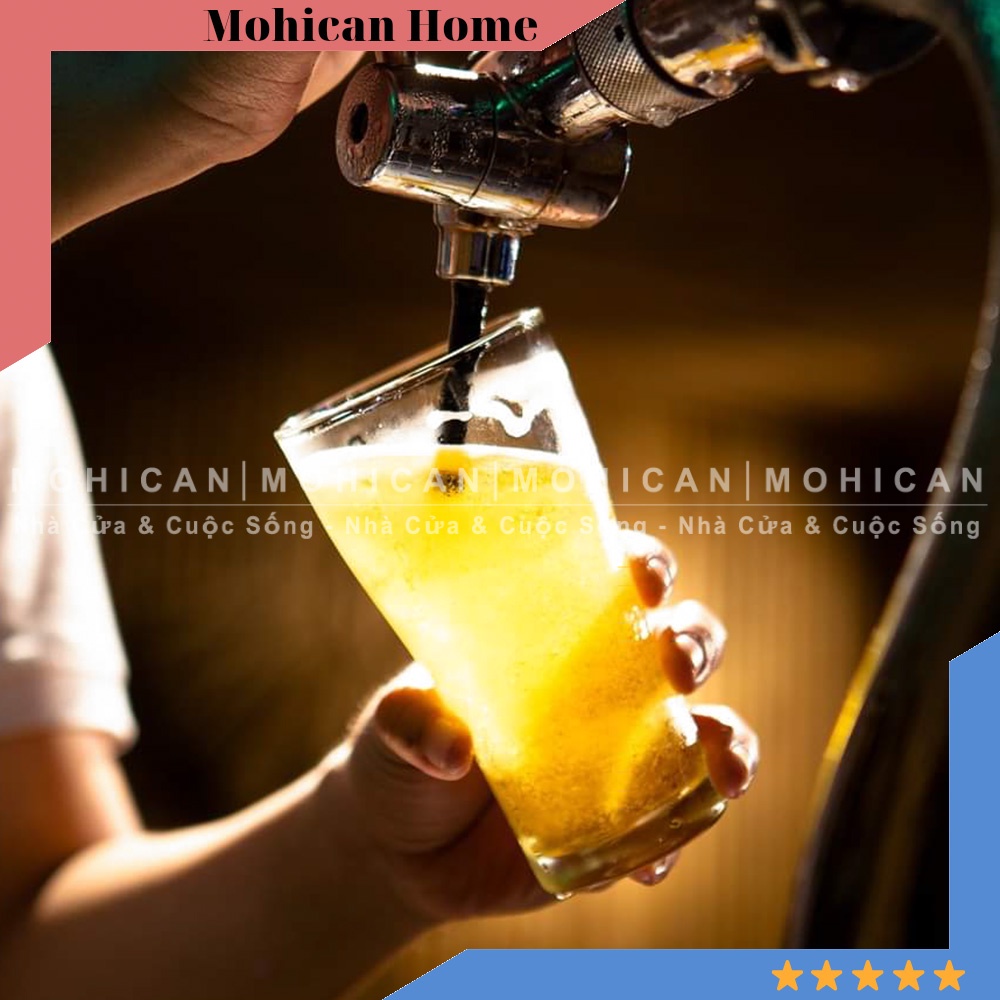 Ly thủy tinh sinh tố eo loe 375ml hàng tốt Thái Lan, cốc thủy tinh pha cà phê, trà sữa, ăn chè UNIG-320 Mohican