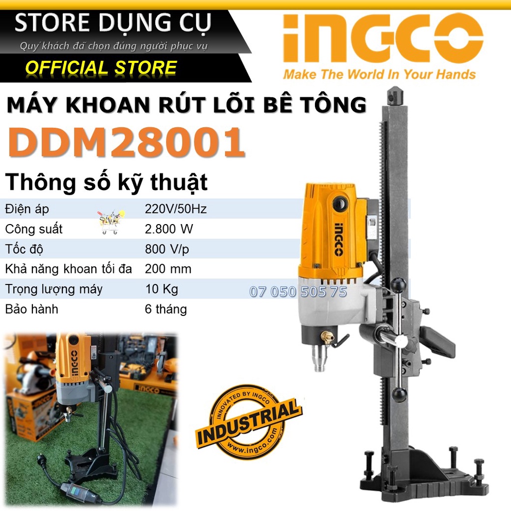 2800W Máy khoan rút lõi bê tông INGCO DDM28001 | Máy khoan đá công nghiệp