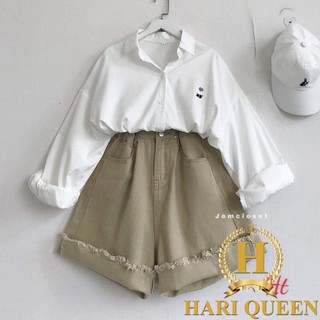 Áo sơ mi dài tay logo gấu nâu HTH0321
