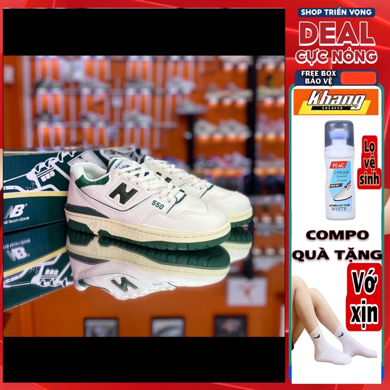 Giày Thể Thao Sneaker “NB550 Xanh Lá” | Giày Bóng Chày | Kèm Bộ Quà