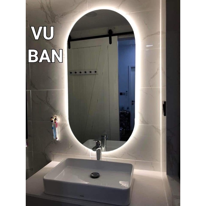 Gương oval treo phòng tắm bàn trang điểm cao cấp VUBAN