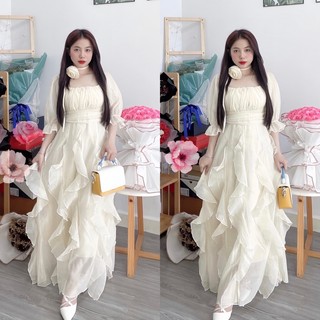 đầm maxi tơ bèo ( kèm tag hoa )