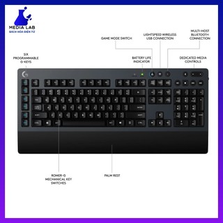 Bàn phím Logitech G613 Wireless, media lab.