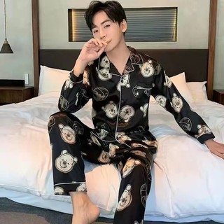 Bộ đồ ngủ vải lụa plus size chất lượng cao cho nam
