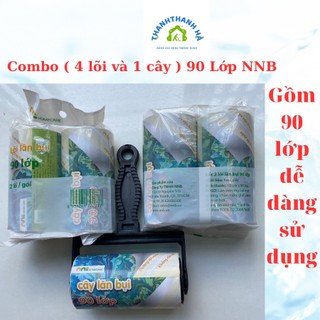 ( Hoả tốc) Set 5 Cây( Gồm 1 cây có cán và 4 lõi )  Cây lăn bụi quần áo- lông thú cưng 90 Lớp NNB