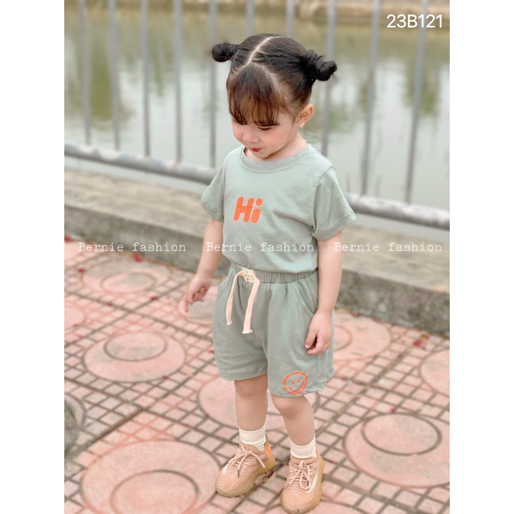 Bộ cotton tay ngắn unisex cho bé, bộ thun cộc tay Bernie thể thao hàng đẹp