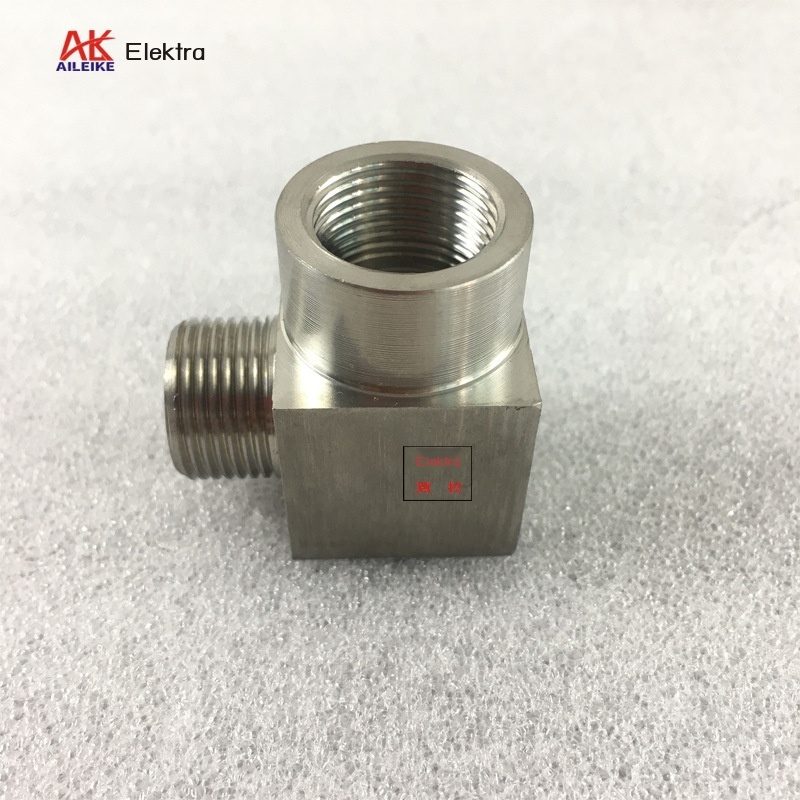 Bộ chuyển đổi đồng hồ đo áp suất trục bằng thép không gỉ góc phải 90° hiệu chuẩn máy bơm kiểm tra hai chiều