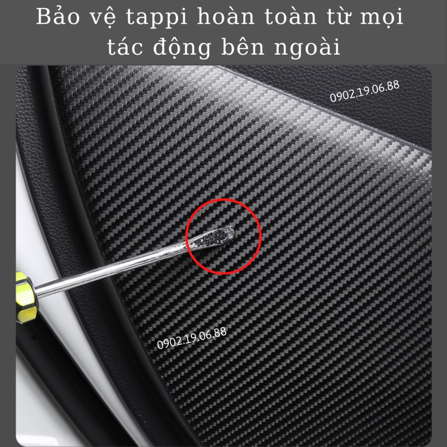 Miếng dán chống xước cửa xe hơi da Carbon Air Fiber đủ các loại dòng xe trên thị trường