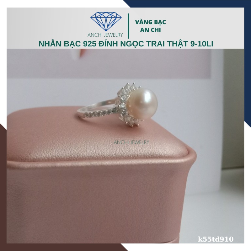 Nhẫn trai hạt to 9li - 10li , bạc đính đá - xà xừ dày - ít vết sinh trưởng , mã k55td910 Anchi jewelry