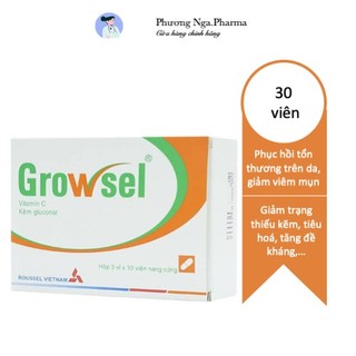 Viên uống hỗ trợ giảm mụn growcell 30 hộp 30 viên