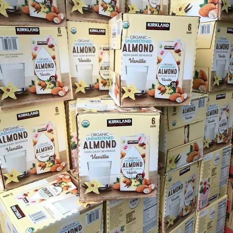 Thùng 6 hộp Sữa hạnh nhân Kirkland Signature Organic Almond Beverage, Vanilla 900ml
