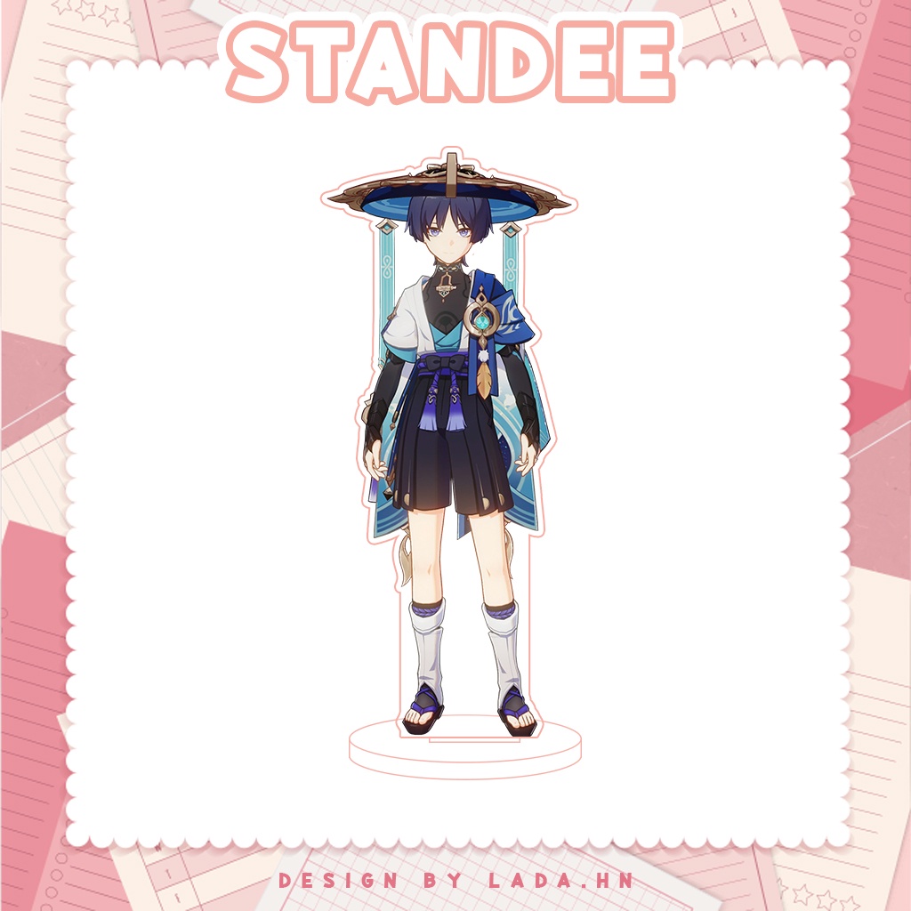 Móc khóa mô hình standee đứng để bàn Wanderer Genshin Impact Lada anime đáng yêu chibi trang trí quà tặng