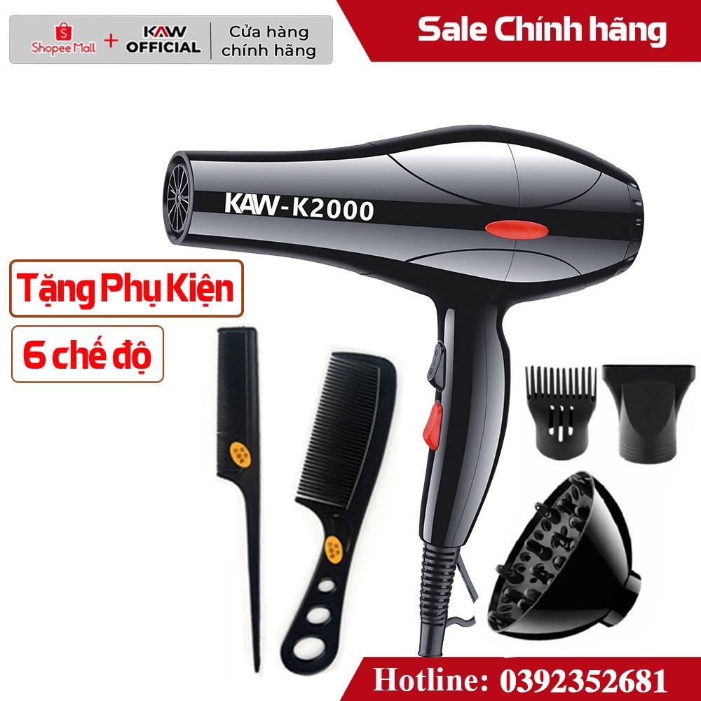 Máy Sấy Tóc 2 Nóng Lạnh Công Suất Lớn, An Toàn, Bền Bỉ, Chắc Chắn Công suất 2000W