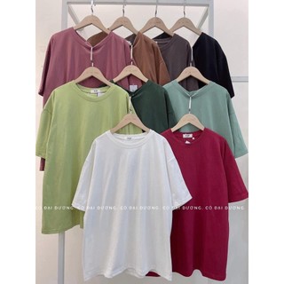 Áo phông cotton trơn tay lỡ dáng basic