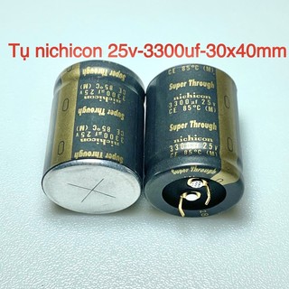 Tụ hóa nichicon 25v 3300uf super through side 30x40mm