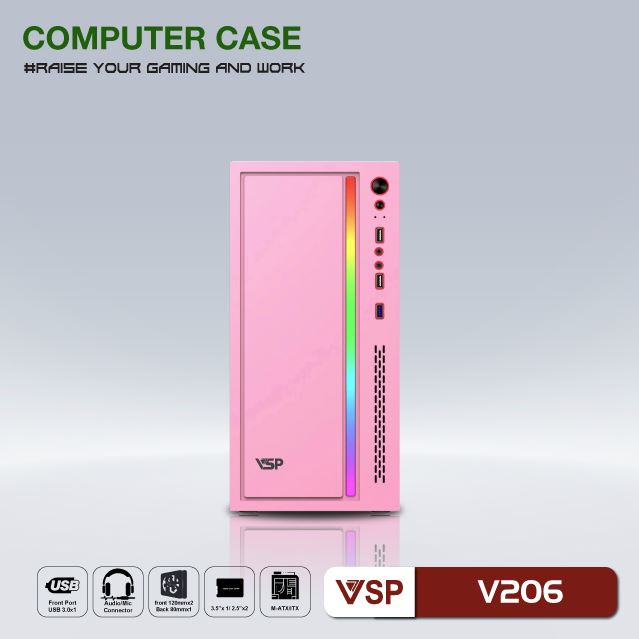 Vỏ Case VSP V206 PINK (Hồng) | BigBuy360 - bigbuy360.vn