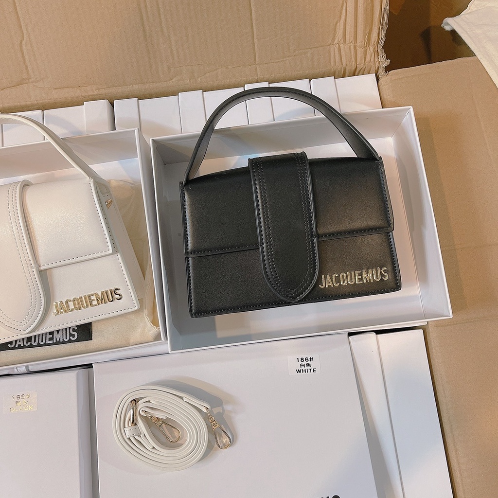 Túi jacquen quai cầm bảng to kèm dây dài đeo chéo chát da trơn mịn fullbox