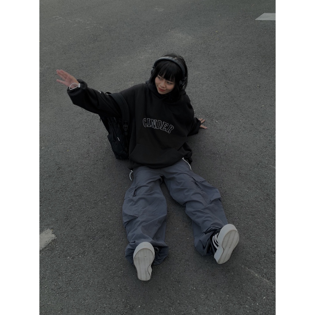 Áo Hoodie Academy Cinder Màu Đen, Áo Hoodie Nam Nữ Form Rộng
