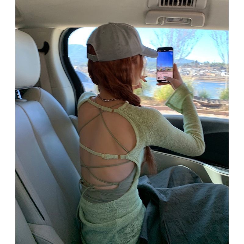 SET ÁO LEN TAY DÀI HỞ LƯNG ĐI BIỂN BÁ CHÁY