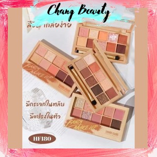 Bảng phấn mắt 10 ô kèm cọ tán phấn mắt 2 đầu Sivanna Colors, 4 Tone Màu Thái Lan Fancy Makeup Pro Eye Palette HF180