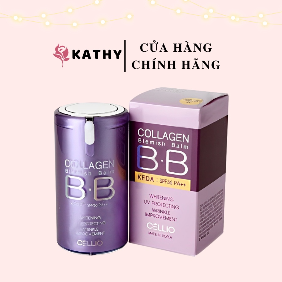 Kem nền BB Collagen Cellio celio Hàn Quốc chính hãng 40ml( tone trắng hồng)