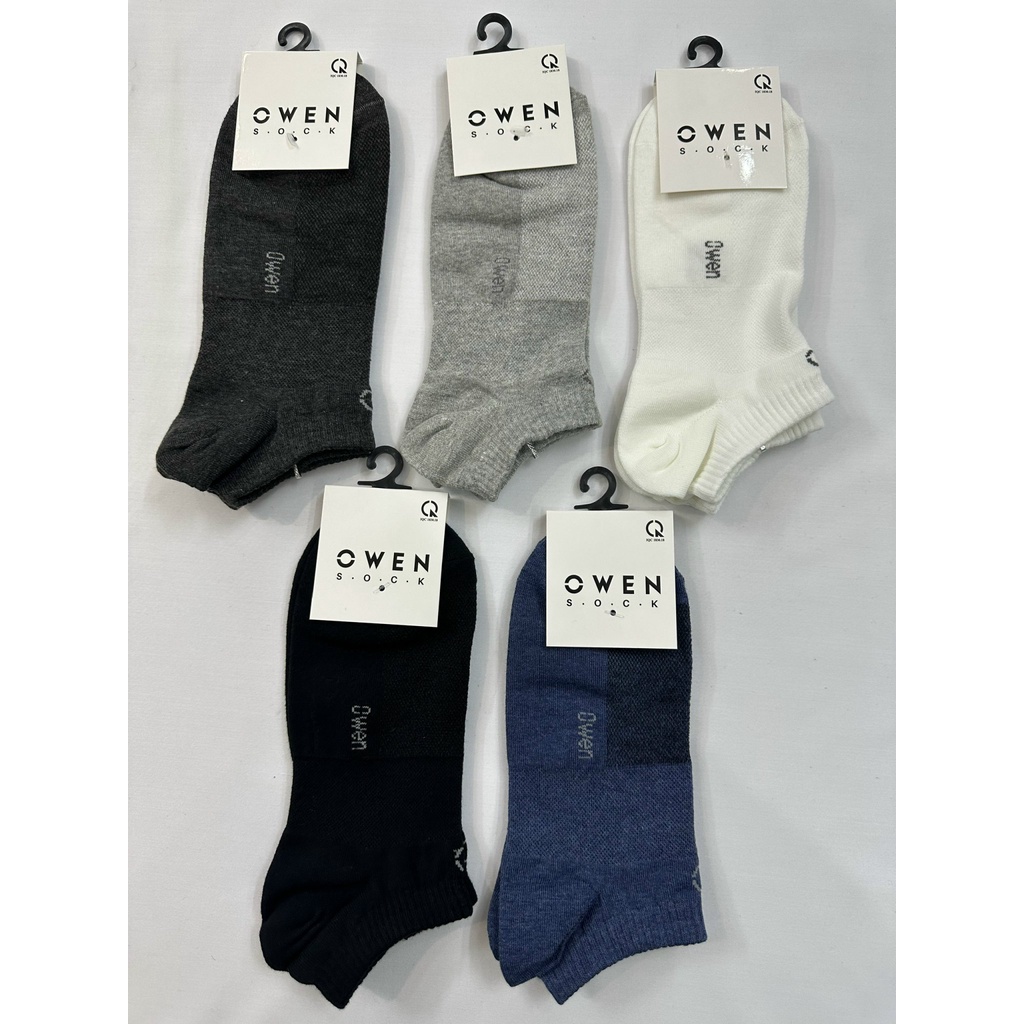 OWEN- Vớ/Tất nam cổ ngắn Owen thoáng khí, khử mùi, không xù, 100% cotton
