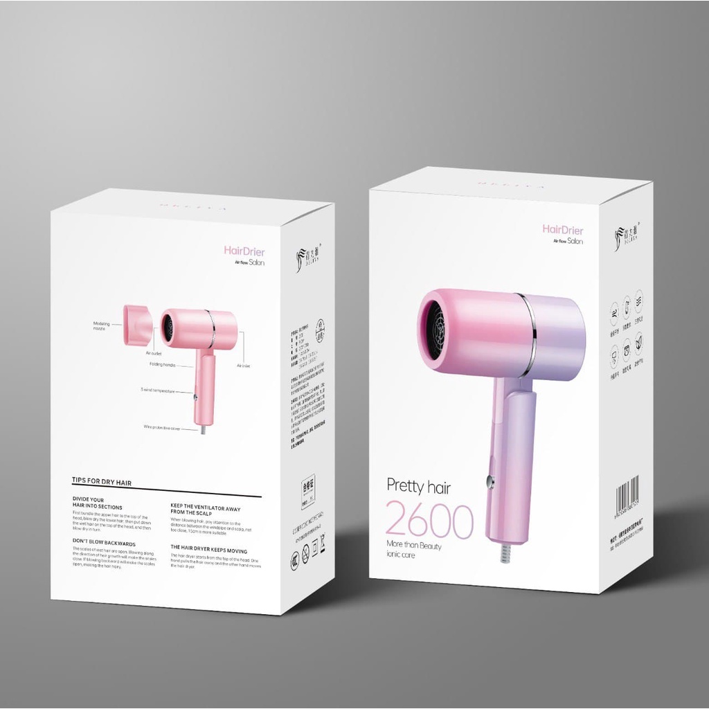 Set quà tặng 8/3 cho mẹ, người yêu, bạn bè, máy sấy tóc tạo kiểu DELIYA con vịt cute, DLY-2600 tím