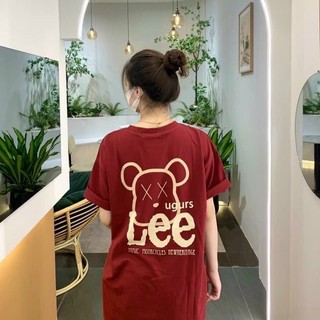 Áo phông tay lỡ form rộng in hình gấu Lee phong cách Ulzzang Hàn Quốc mặc cặp