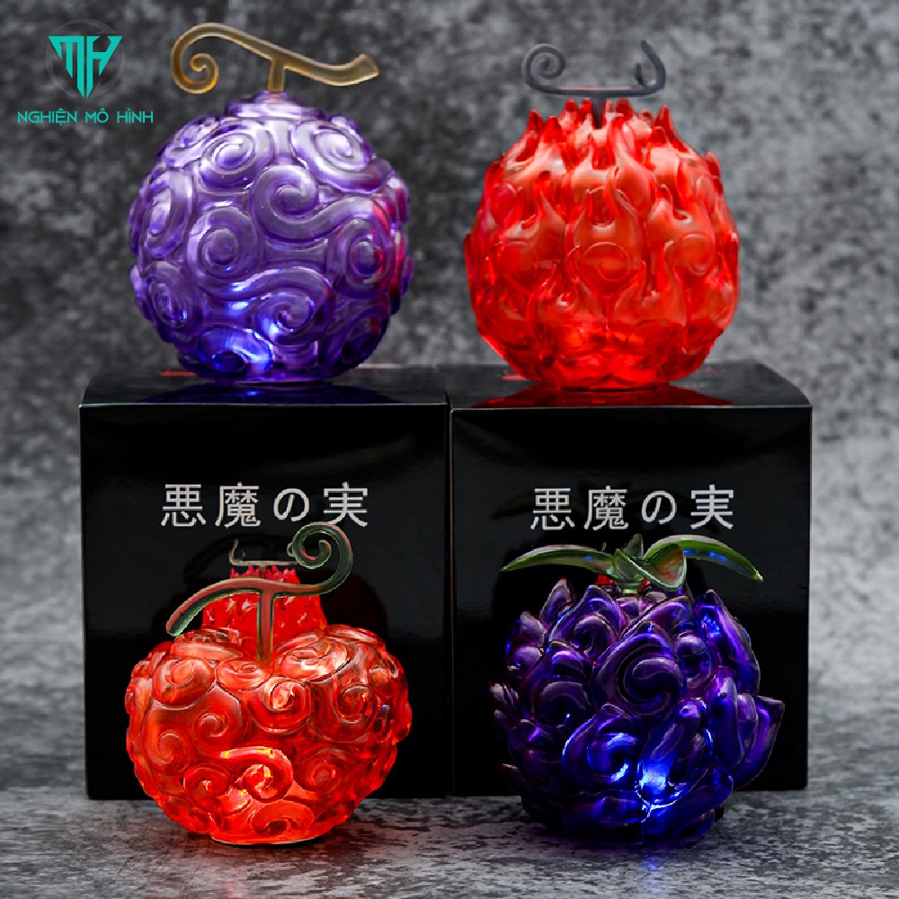 Mô hình One piece - Mô hình trái ác quỷ có đèn LED cao 10 cm, full BOX