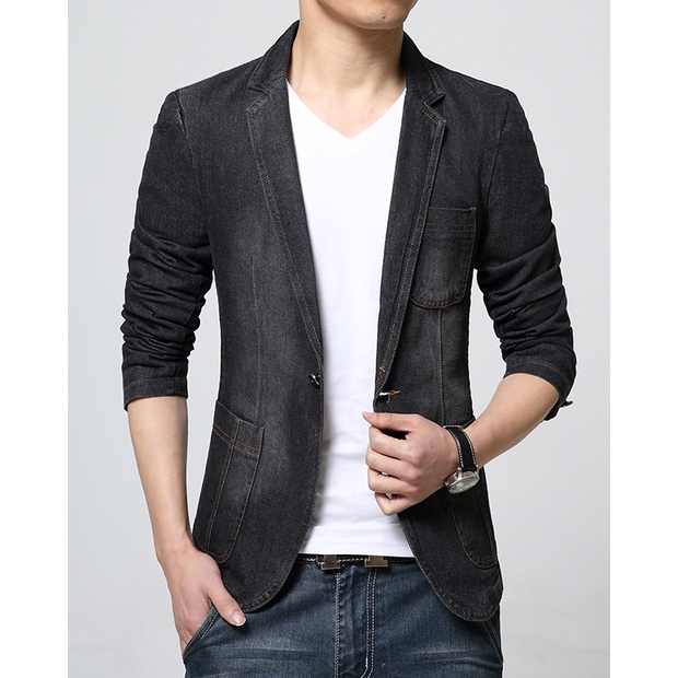 áo khoác, áo khoác nam jean bò dáng vest phóng cách hàn quốc cực chất và trẻ trung cá tính, vải đứng phom - T17