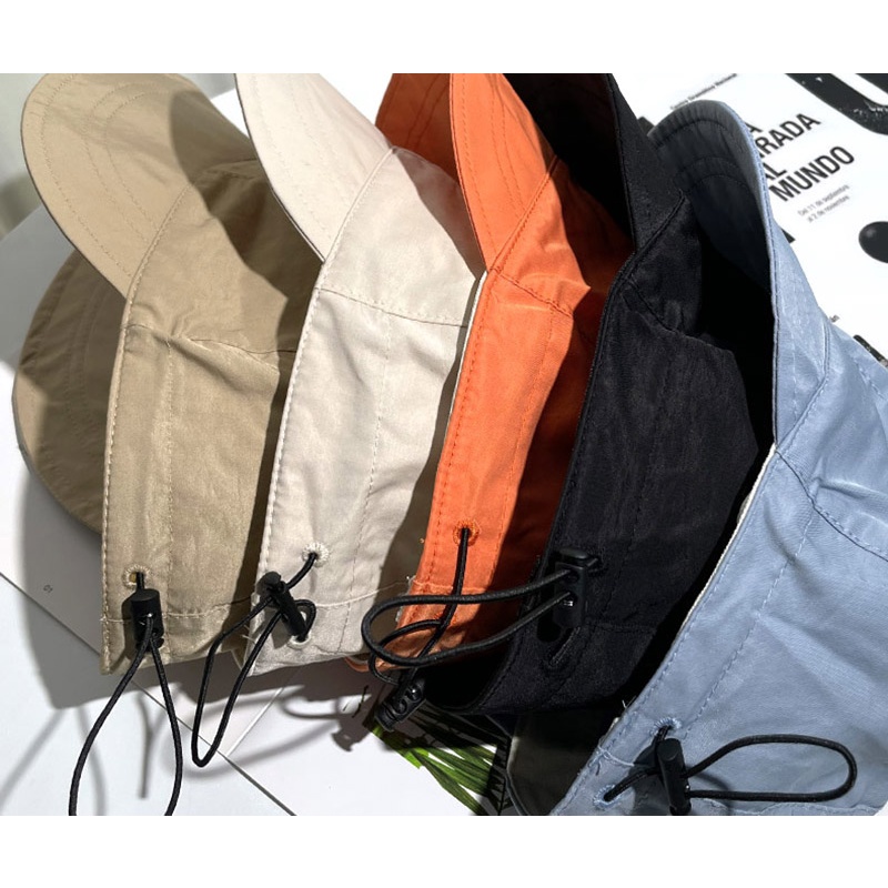 Mũ chống nắng Hàn Quốc vải mềm vành 9cm dây rút thoáng khi nón rộng vành nữ có thể gấp gọn được