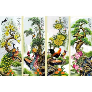 Tranh Thêu Kín Mẫu Mới Tứ Quý Mn0265/Lv3563(152*100)-Lv3562(150*100)
